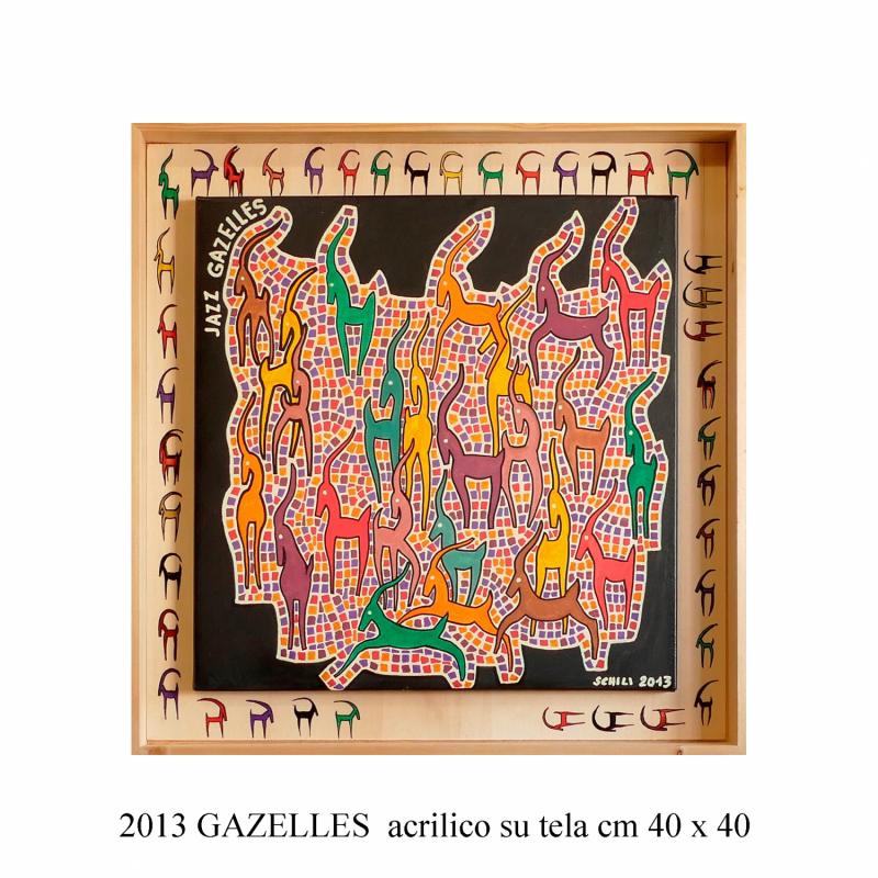 2013 GAZELLES acrilico su tela cm 40 x 40..................not available