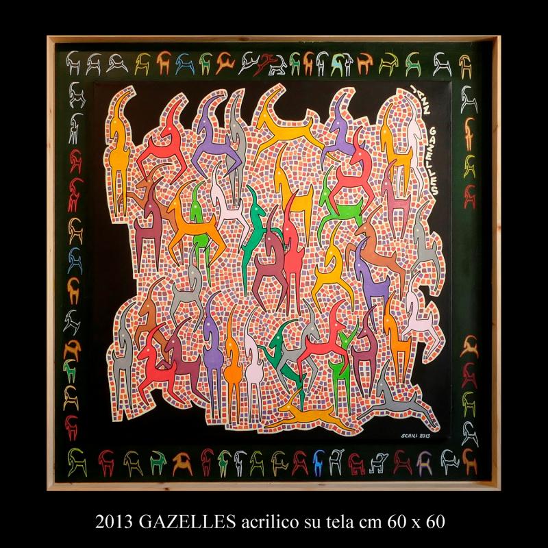 2013 GAZELLES acrilico su tela cm 60 x 60...............euro 700