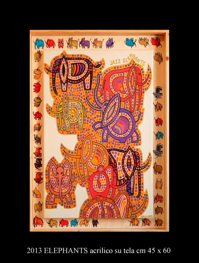 2013 ELEPHANTS acrilico su tela cm 45 x 60..................euro 350