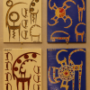2023 PRIMITIF acrilico su piastrelle e legno cm 49  x 60 ...........euro 500